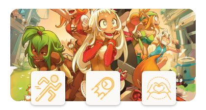 Groupe de personnages Dofus représentant les forgemages disponibles sur Forgemage.net